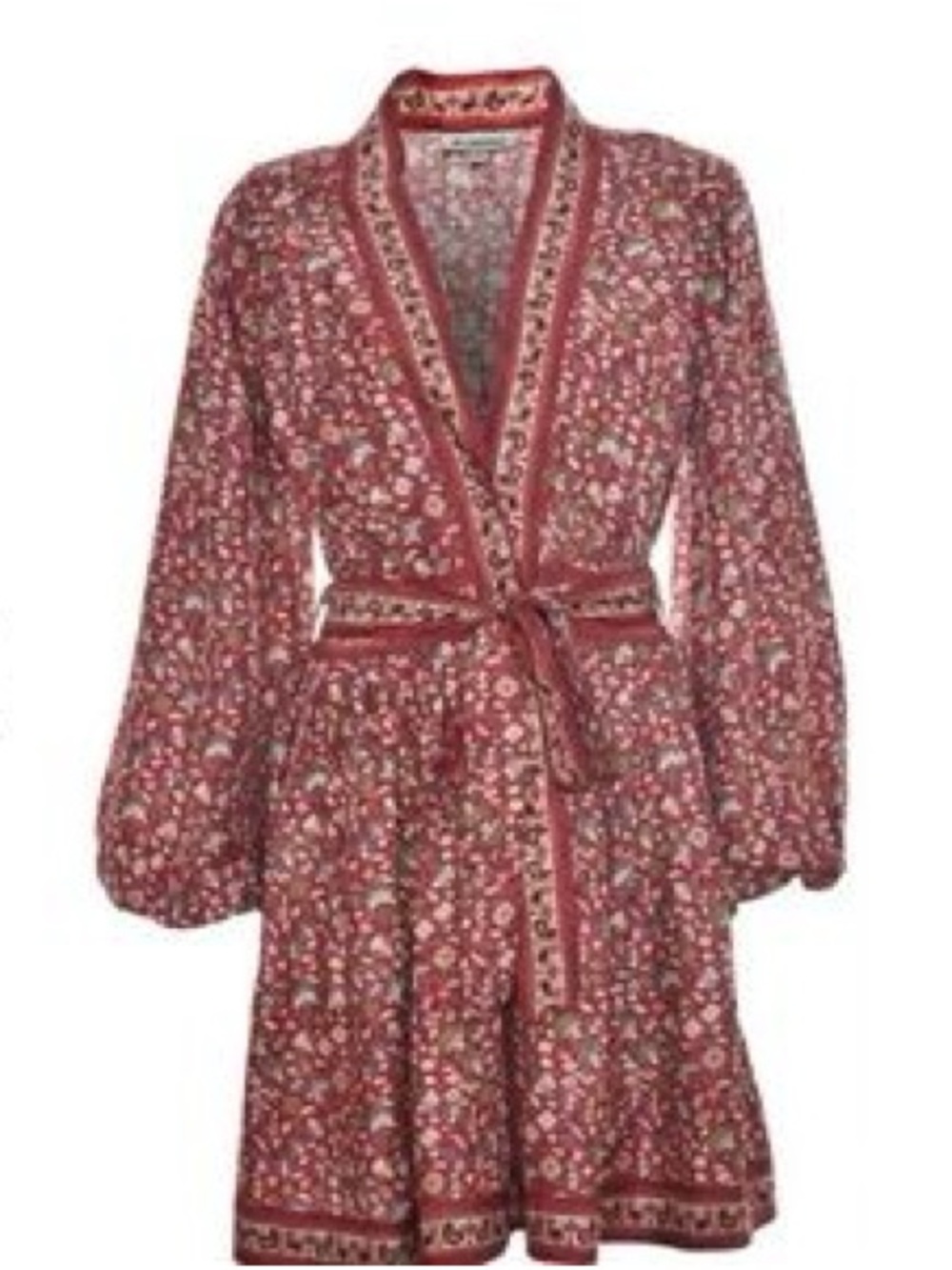 D'Ascoli Pink Floral V-Neck Cotton Dress XS